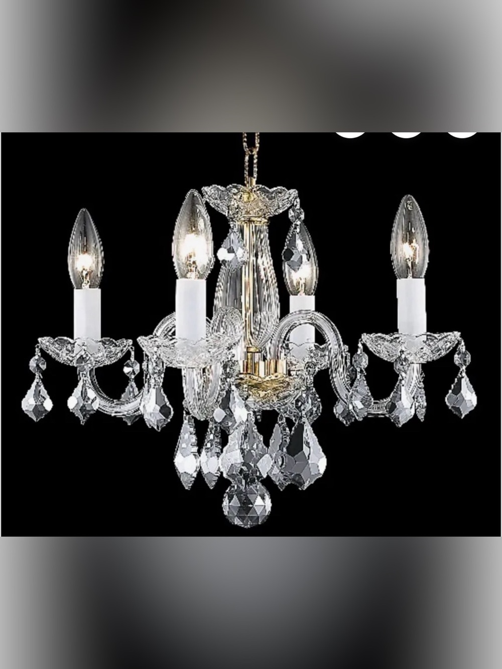 Crystal 4-Light Mini Chandelier with Candle-Style Bulbs